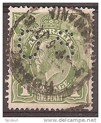 AUSTRALIA -  1924  1d King George V, Large Multiple Watermark (wmk 11), Perf "OS". Scott 62. Used - Gebraucht