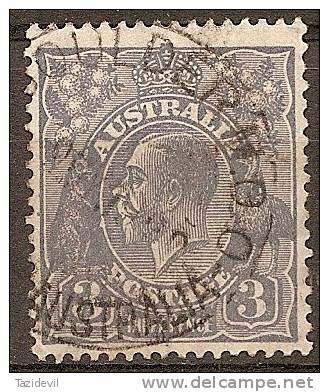 AUSTRALIA -  1926  3d King George V, Small Multiple Watermark (wmk 203), Perf 13&frac12; X 12&frac12;, Die I. Scott 72. - Gebraucht