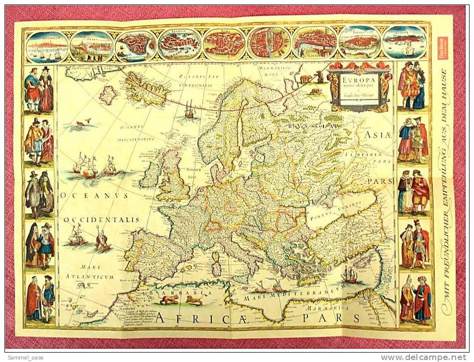 Nachdruck Einer Alten Europakarte - Ca. 48,5 X 35 Cm  -  Von "Das Beste" - Maps Of The World