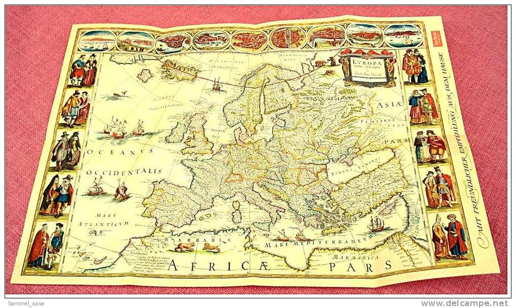 Nachdruck Einer Alten Europakarte - Ca. 48,5 X 35 Cm  -  Von "Das Beste" - Mappemondes