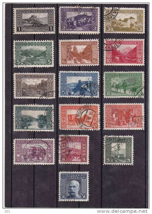 1906 BOSNIEN-HERZEGOWINA LANDSCHAFTSBILDER LZ 9 1/4 GESTEMPELT SEHR SELTEN - Unused Stamps