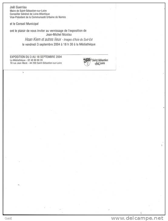 44  SAINT  SEBASTIEN  SUR  LOIRE    EXPOSITION  DU  3  AU  10  SEPTEMBRE  2004 VERNISSAGE - Saint-Sébastien-sur-Loire