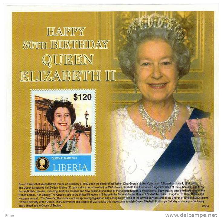 Liberia / 80th Birthday Of HM Queen Elizabeth II - Liberia