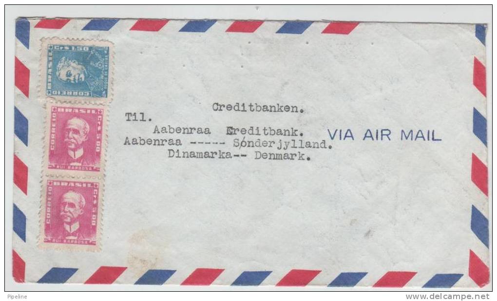 Brazil Air Mail Cover Sent To Denmark No Postmarks - Airmail