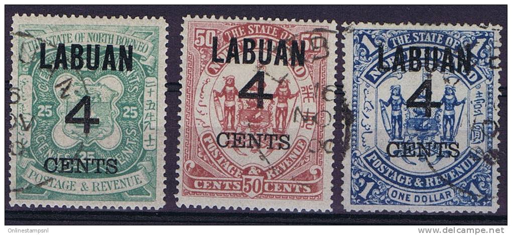 Labuan: SG Nr 108-110  Used Cat Value UKP 22,50 - Straits Settlements