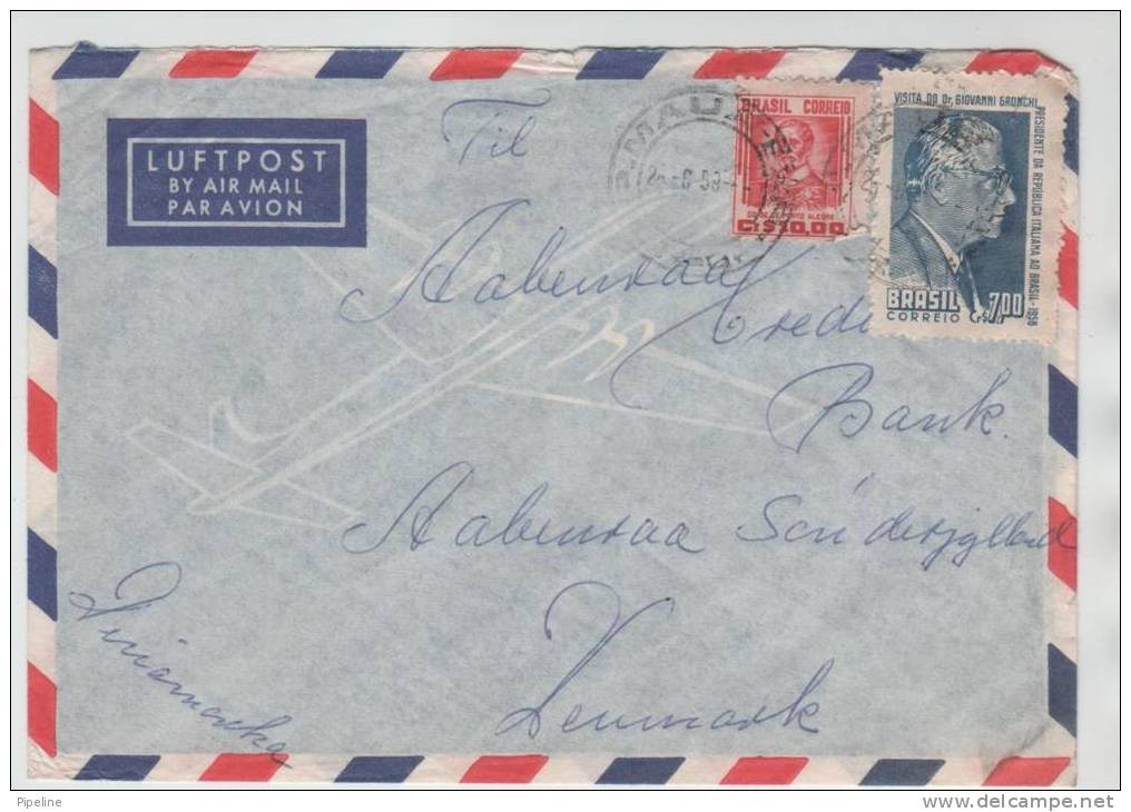 Brazil Air Mail Cover Sent To Denmark 26-6-1959 - Posta Aerea