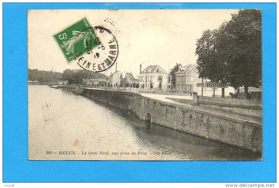 77 MELUN : Le Quai Neuf, Vue Prise Du Pont - Melun