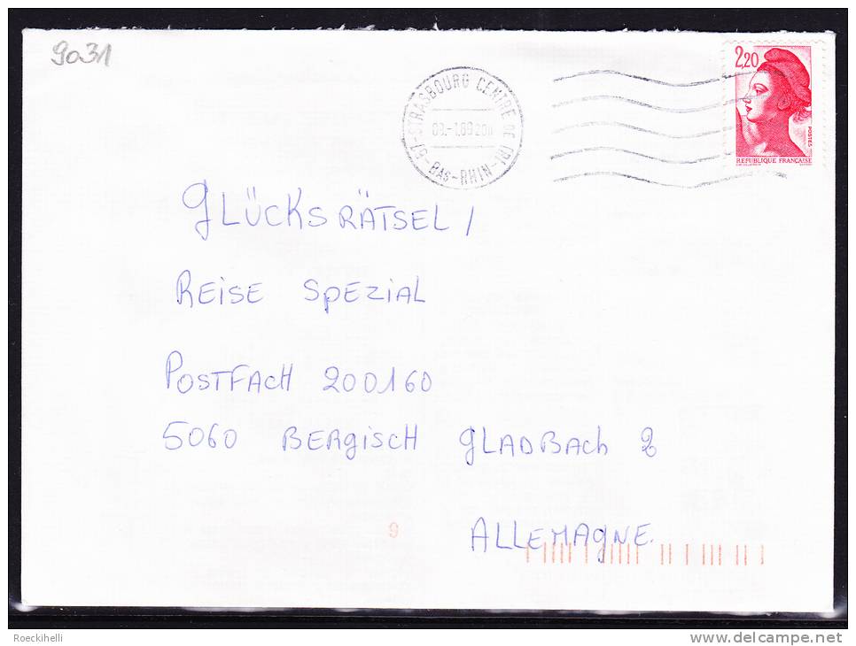 09.01.1989  -  Bedarfsbeleg, Gelaufen Von Strasbourg Nach Bergisch Gladbach / D  -  Siehe Scan (fr 9031) - Covers & Documents