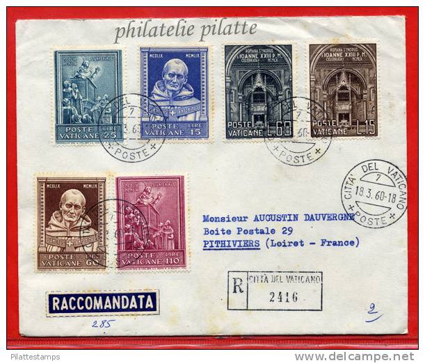 VATICAN LETTRE RECOMMANDEE DU 18/03/1960 DU VATICAN POUR PITHIVIERS FRANCE COVER - Machines à Affranchir (EMA)