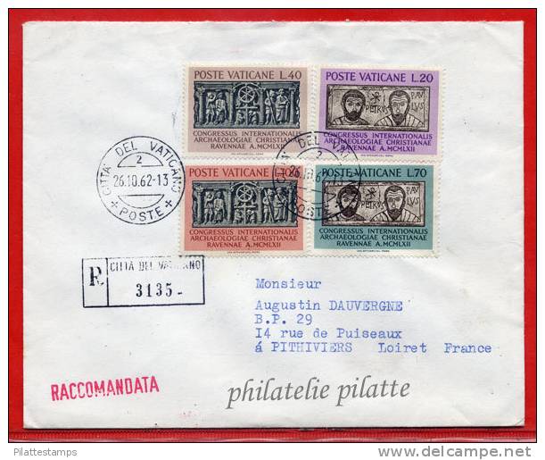 VATICAN LETTRE RECOMMANDEE DU 26/10/1962 DU VATICAN POUR PITHIVIERS FRANCE COVER - Machines à Affranchir (EMA)