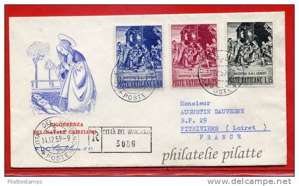 VATICAN LETTRE RECOMMANDEE DU 14/12/1959 DU VATICAN POUR PITHIVIERS FRANCE COVER - Máquinas Franqueo (EMA)