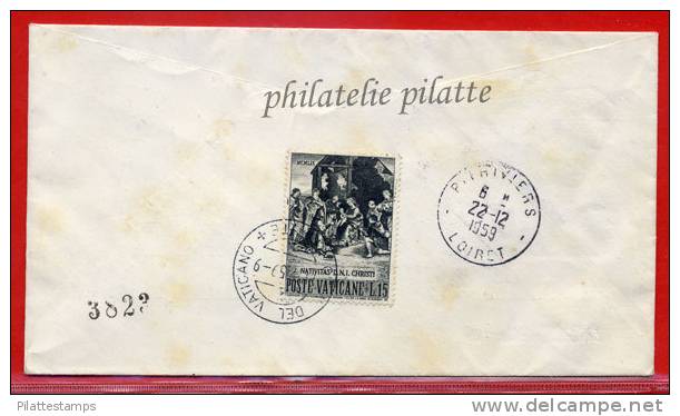 VATICAN LETTRE RECOMMANDEE DU 14/12/1959 DU VATICAN POUR PITHIVIERS FRANCE COVER - Machines à Affranchir (EMA)