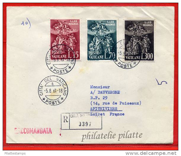 VATICAN LETTRE RECOMMANDEE DU 05/08/1961 DU VATICAN POUR PITHIVIERS FRANCE COVER - Máquinas Franqueo (EMA)