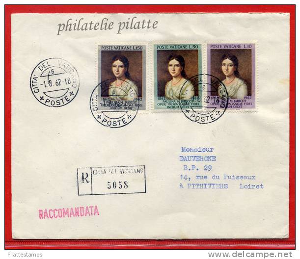 VATICAN LETTRE RECOMMANDEE DU 01/08/1962 DU VATICAN POUR PITHIVIERS FRANCE COVER - Machines à Affranchir (EMA)