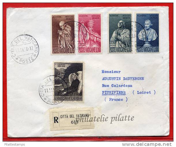 VATICAN LETTRE RECOMMANDEE DU 11/11/1958 DU VATICAN POUR PITHIVIERS FRANCE COVER - Machines à Affranchir (EMA)