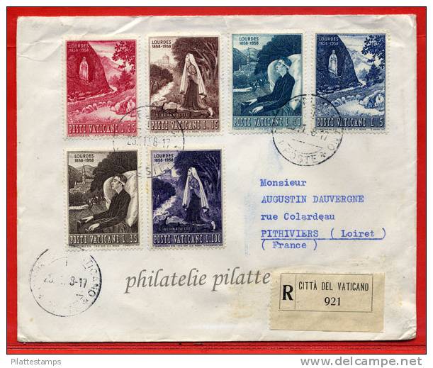 VATICAN LETTRE RECOMMANDEE DU 25/11/1958 DU VATICAN POUR PITHIVIERS FRANCE COVER - Machines à Affranchir (EMA)