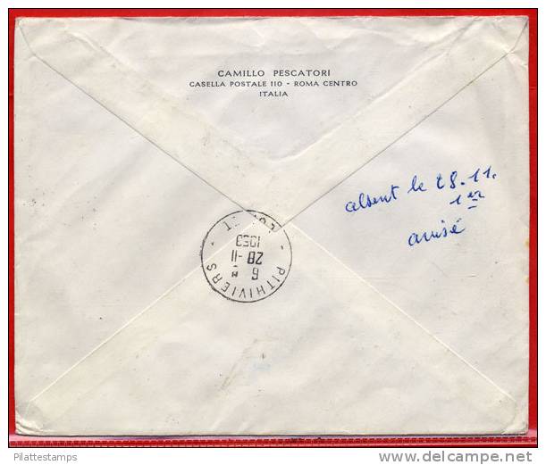 VATICAN LETTRE RECOMMANDEE DU 25/11/1958 DU VATICAN POUR PITHIVIERS FRANCE COVER - Máquinas Franqueo (EMA)