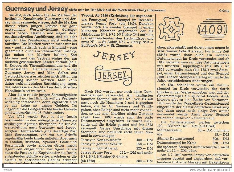 Guernsey-Jersey, Postgeschichtliches Von Der Vorphilatelie Bis Zur Dt. Besetzung - Philatélie Et Histoire Postale