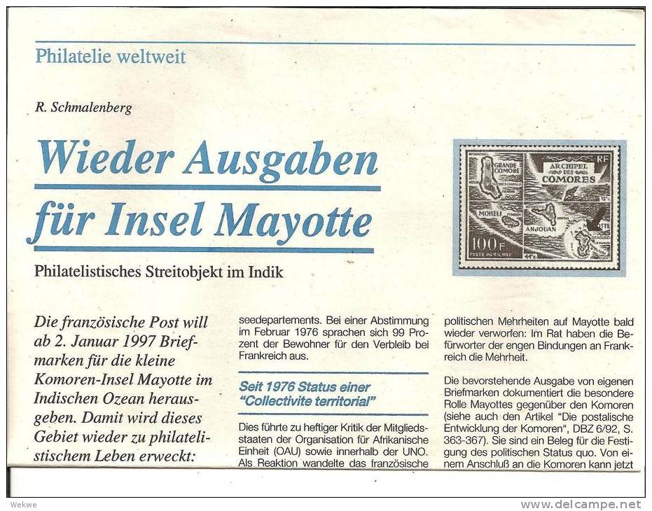 Franz. Übersee Department Mayotte. Geschichtliches U. Erwähnung Seltener Stempel 1812-1910 - Philatelie Und Postgeschichte