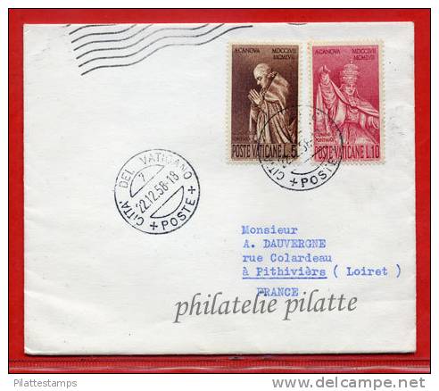 VATICAN LETTRE DU 22/12/1958 DU VATICAN POUR PITHIVIERS FRANCE COVER - Máquinas Franqueo (EMA)