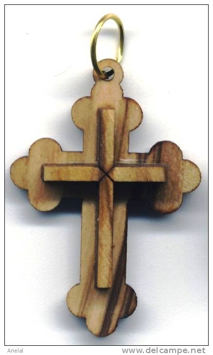 Olive Wood Cross Made In Jerusalem - Religión & Esoterismo