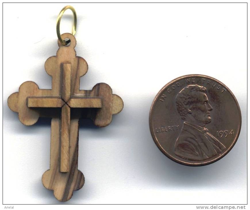 Olive Wood Cross Made In Jerusalem - Religión & Esoterismo