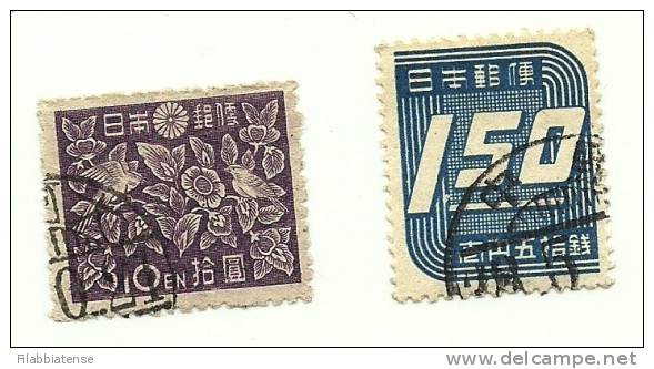 1947 - Giappone 370 + 372 Ordinaria C1437, - Used Stamps