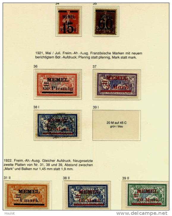 Memel Mi.N° 34/38II 1921, April. Freimarken. MiNr. 19 Und 22 Mit Zusätzlichem Stdr.-Aufdruck Der Neuen Wertstufen In Sch - Other & Unclassified