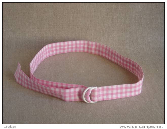 Ceinture De Coton Vichy Rose, Année 50-60. Voir Photos. - Cinture & Fibbie