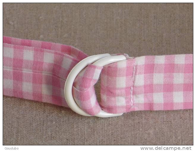 Ceinture De Coton Vichy Rose, Année 50-60. Voir Photos. - Belts & Buckles