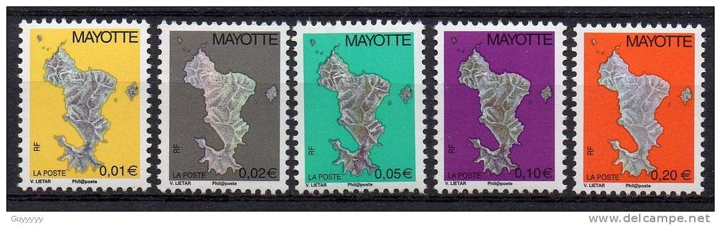 Mayotte - 2004/08 - Série Courante - Yvert N° 150a, 151b, 158a, 159a & 160a ** - Autres & Non Classés