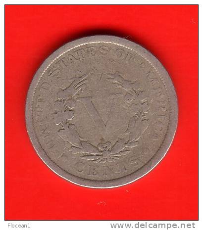 **** USA  - ETATS-UNIS  - V - 5 CENTS 1907 LIBERTY - NICKEL  **** EN ACHAT IMMEDIAT !!! - 1883-1913: Liberty (Libertà)