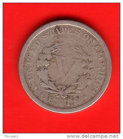 **** USA  - ETATS-UNIS  - V - 5 CENTS 1908 LIBERTY - NICKEL  **** EN ACHAT IMMEDIAT !!! - 1883-1913: Liberty