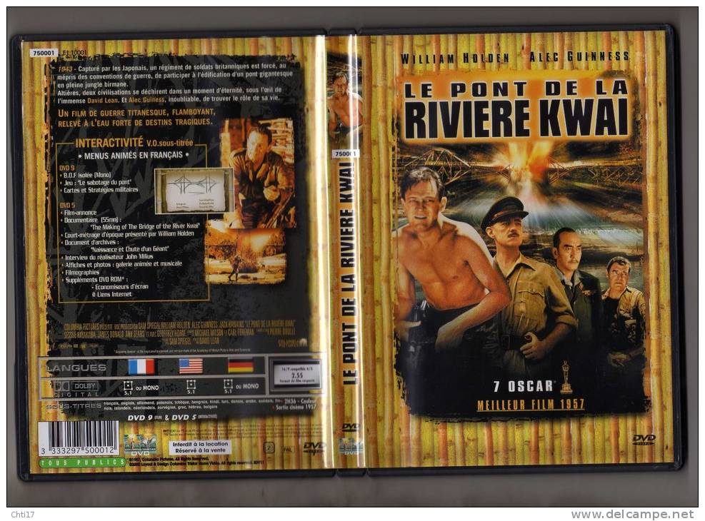 LE PONT DE LA RIVIERE KWAI  AVEC WILLIAM HOLDEN ALEC GUINESS PAR DAVID LEAN  DOLBY 5.1 EDITION COLLECTOR DEUX DVD - Action, Aventure