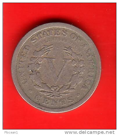 **** USA  - ETATS-UNIS  - V - 5 CENTS 1910 LIBERTY - NICKEL  **** EN ACHAT IMMEDIAT !!! - 1883-1913: Liberty