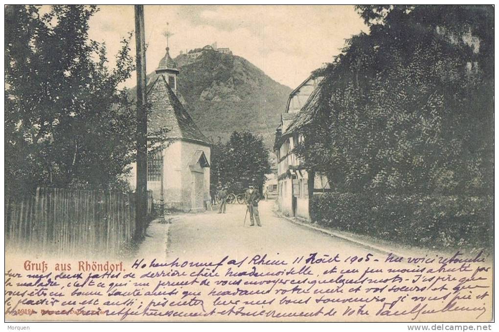 2848. Postal RHONDORF ( Rhein Westfalia),  1905, Calle De La Poblacion - Röhndorf