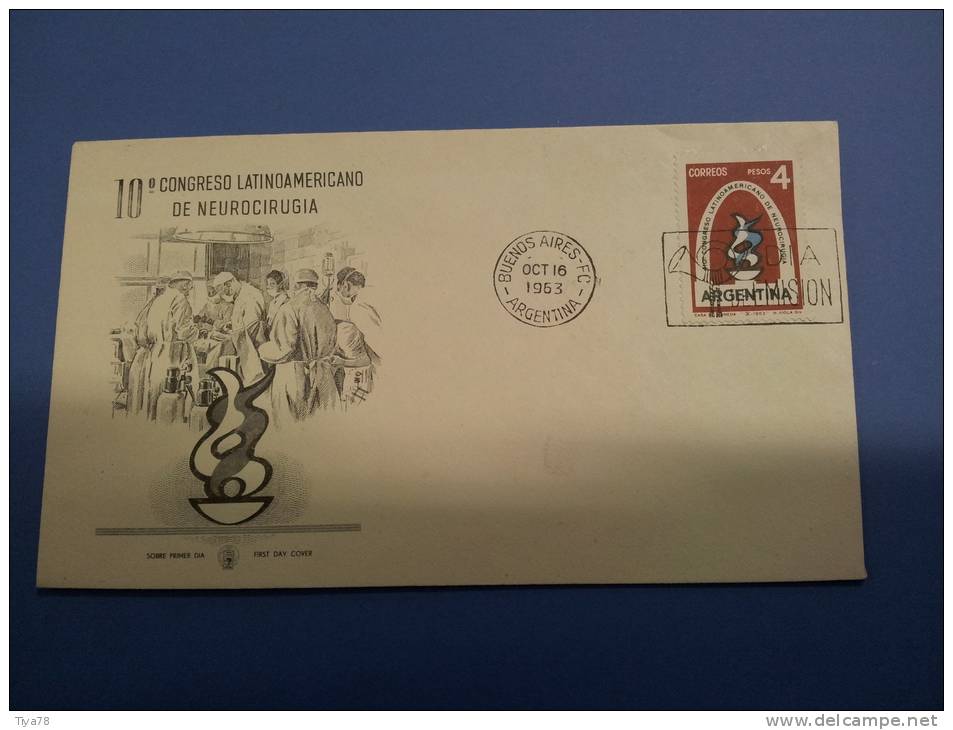 FDC Argentina Argentine 16 10 1963 10 Congreso Latinoamericano De Neurocirugia - Used Stamps