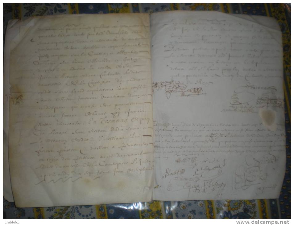 TRES BEAU PARCHEMIN ANCIEN 1637 VICONTE AVRANCHES MONT SAINT MICHEL PONTORSON - Manuscrits