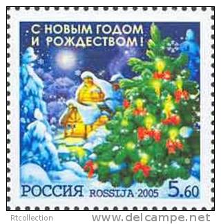 Russia 2005 - One Merry Christmas And Happy New Year Seasonal Celebrations Xmas Tree Holiday Stamps MNH Michel 1294 - New Year