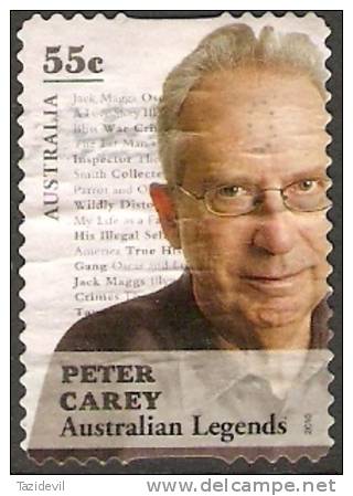 AUSTRALIA - DIECUT - USED 2010 55c Legends - Peter Carey - Oblitérés