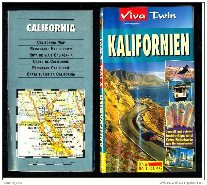 Kalifornien Reiseführer Viva Twin  RV - Verlag  -  Mit Extra-Reisekarte Zum Herausnehmen - Nord- & Südamerika