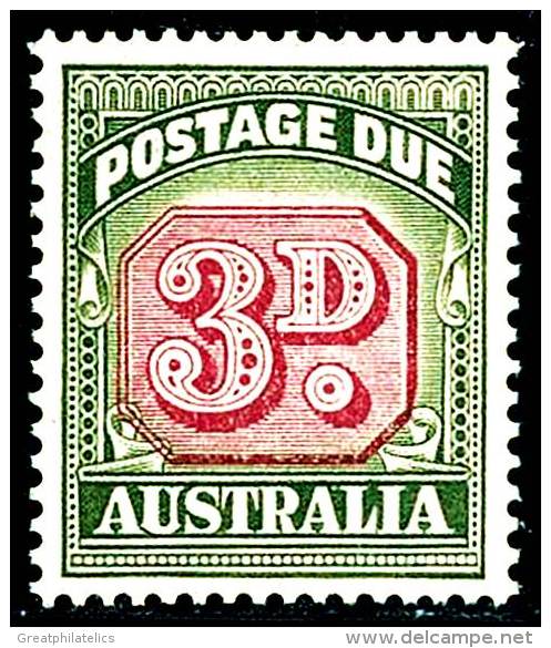AUSTRALIA 1938 3d POSTAGE DUES SC.#J67  OG MLH SCARCE CV$ 55.00 (DEL01) - Strafport
