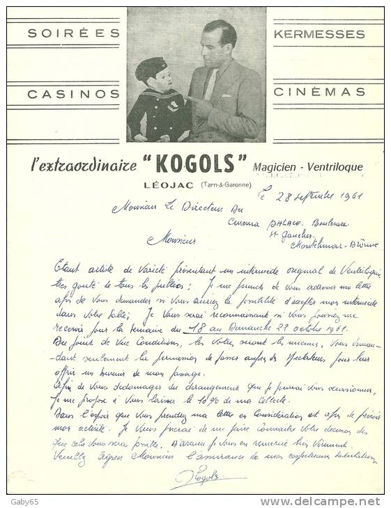 82.TARN & GARONNE.LEOJAC.L'EXTRAORDINAIRE " KOGOLS " MAGICIEN VENTRILOQUE. - Autres & Non Classés