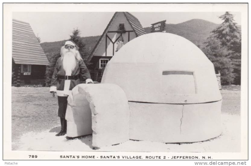 Real B&W RPPC Photo - Kodak Paper - Santa Claus Village - Igloo - Jefferson New Hampshire - VG Condition - 2 Scans - Santa Claus