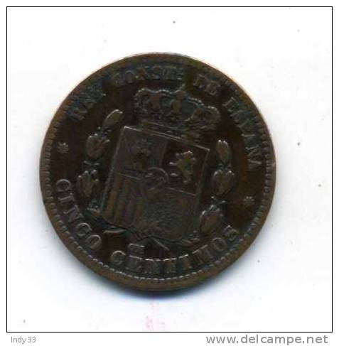 - ESPAGNE 1877 . 5C. - First Minting