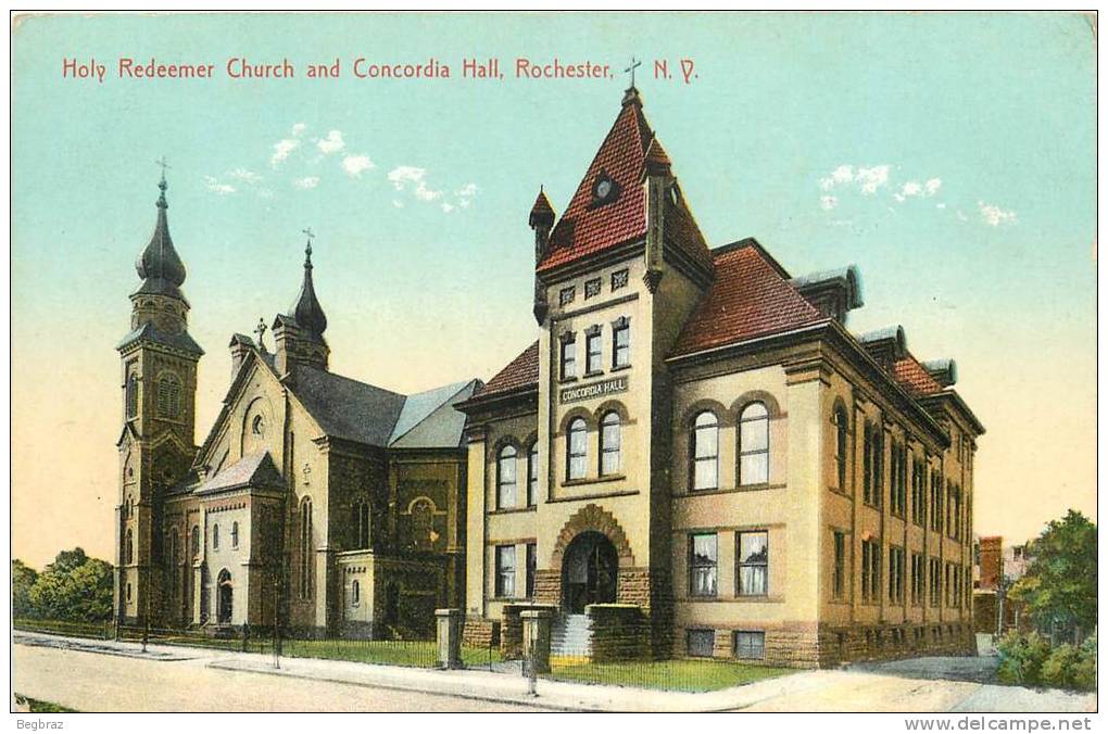 HOLY REDEEMER CHURCH AND CONCORDIA HALL   ROCHESTER - Rochester