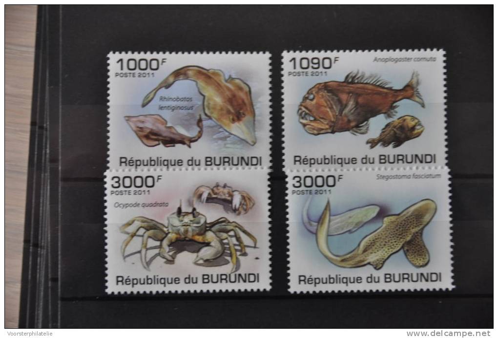 G 016 ++ REP. BURUNDI 2009 FISHES SHARK CRAB KRAB HAAI VISSEN POSTFRIS MNH ** - Ongebruikt