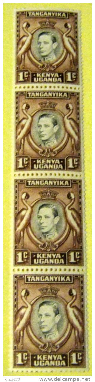 Kenya 1938 Kavirondo Cranes Strip Of 4 Stamps 1c - Mint Unmounted - Kenya, Ouganda & Tanganyika