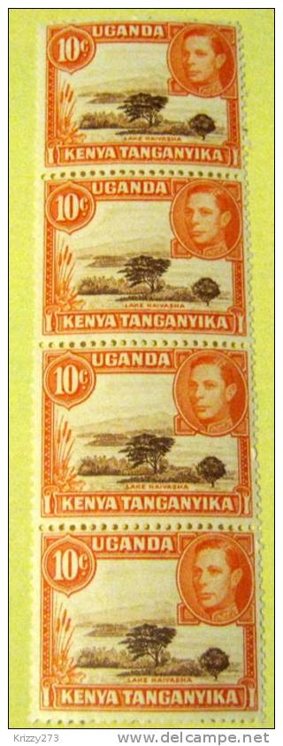 Kenya 1938 Lake Naivasha 10c Strip Of 4 Stamps  - Mint Unmounted - Kenya, Uganda & Tanganyika