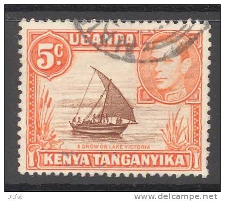 KENYA, UGANDA, T,  1938 5c (P13x12.50) FU, Cat £4.50 (SG133a) - Kenya, Uganda & Tanganyika